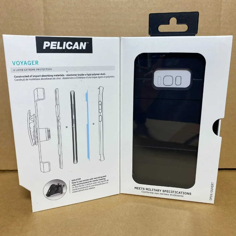 Pelican Voyager Galaxy‎ S8 Case Military Grade Screen Protector Holster Black
